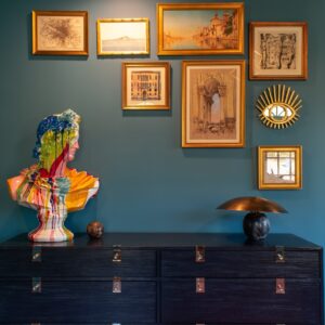 Interior Design Statue Bust Gallery Wall
