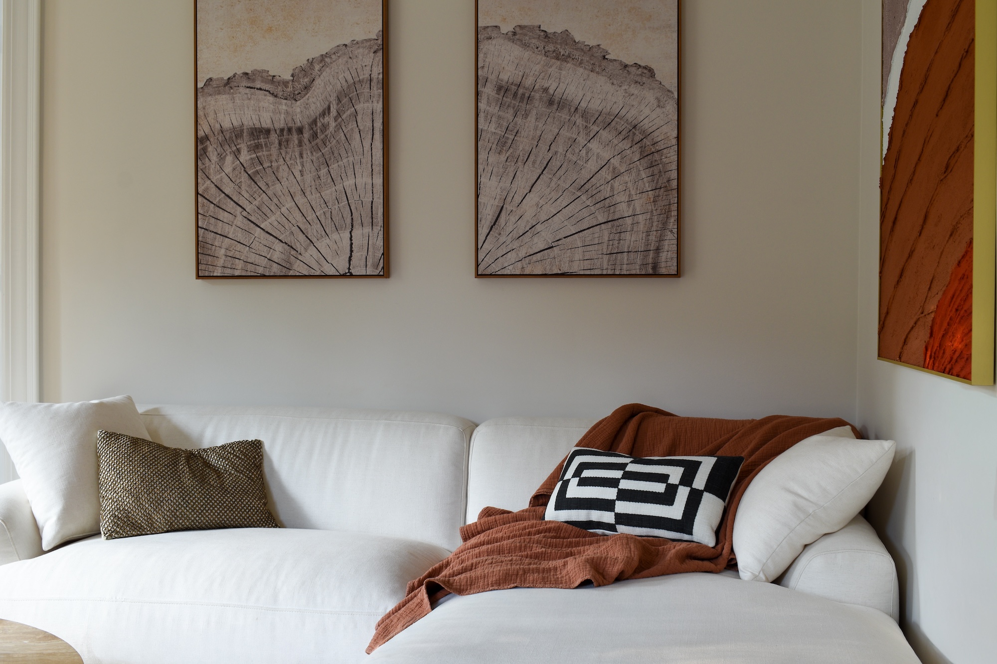 Light Sofa With Accent Pillows