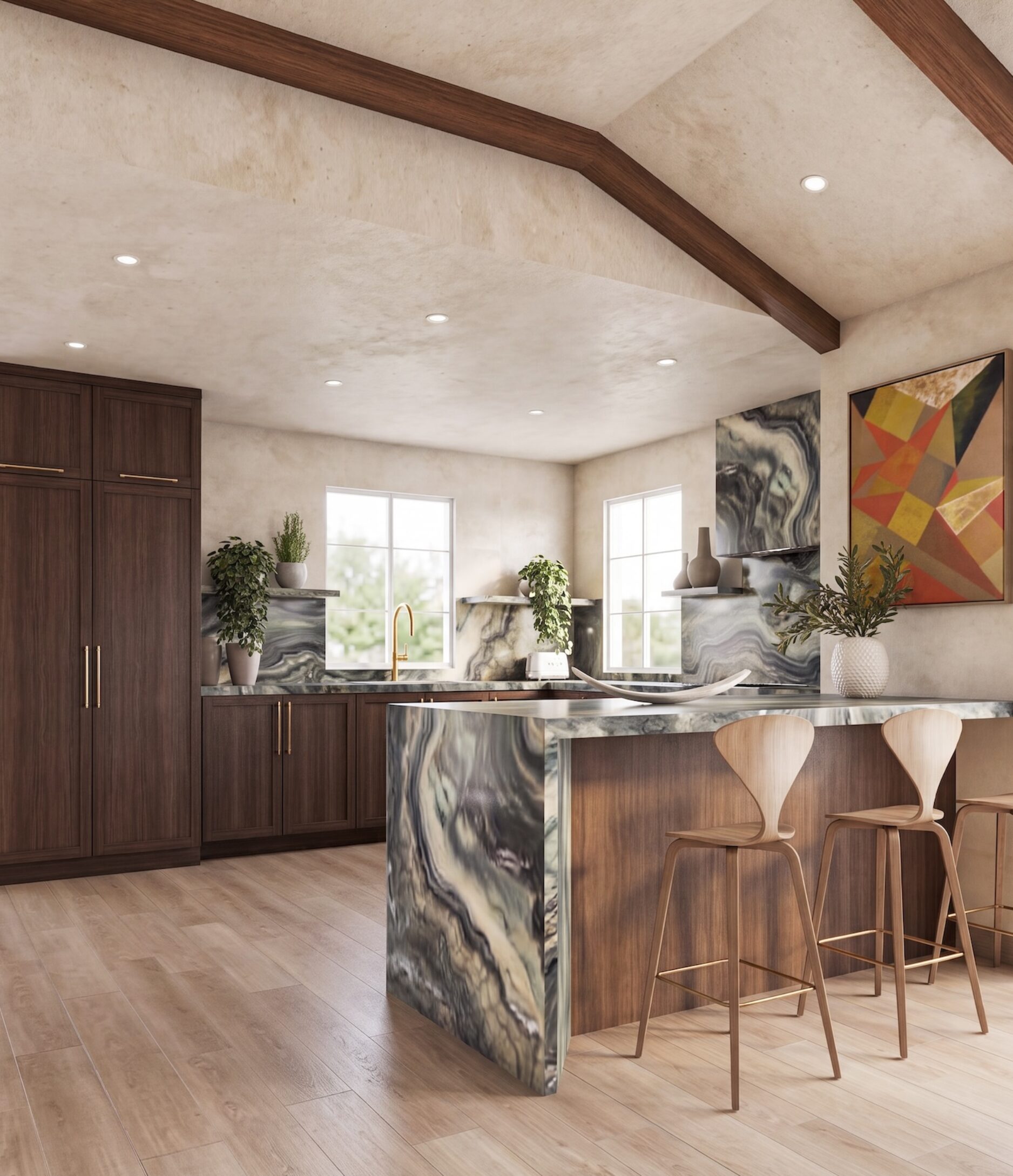 Pool House Kitchen Rendering Studio Russoniello