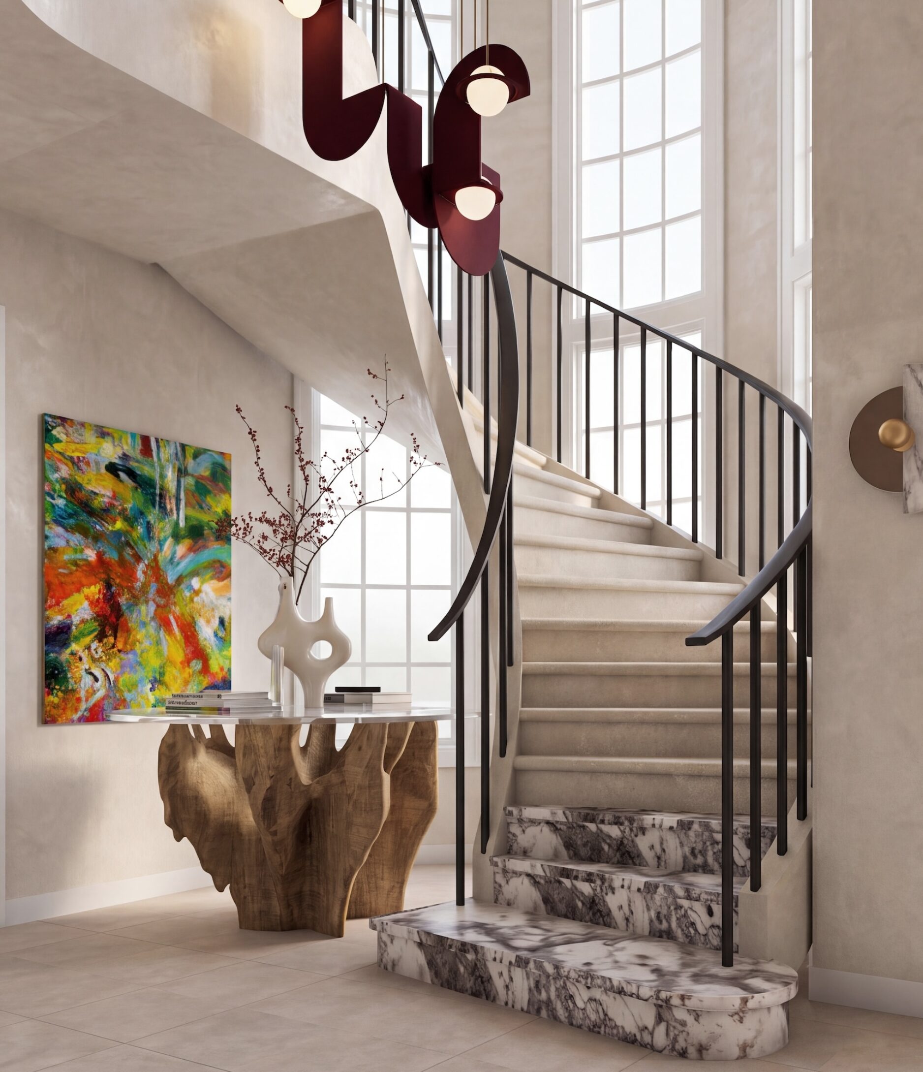 Staircase Interior Design Rendering Studio Russoniello