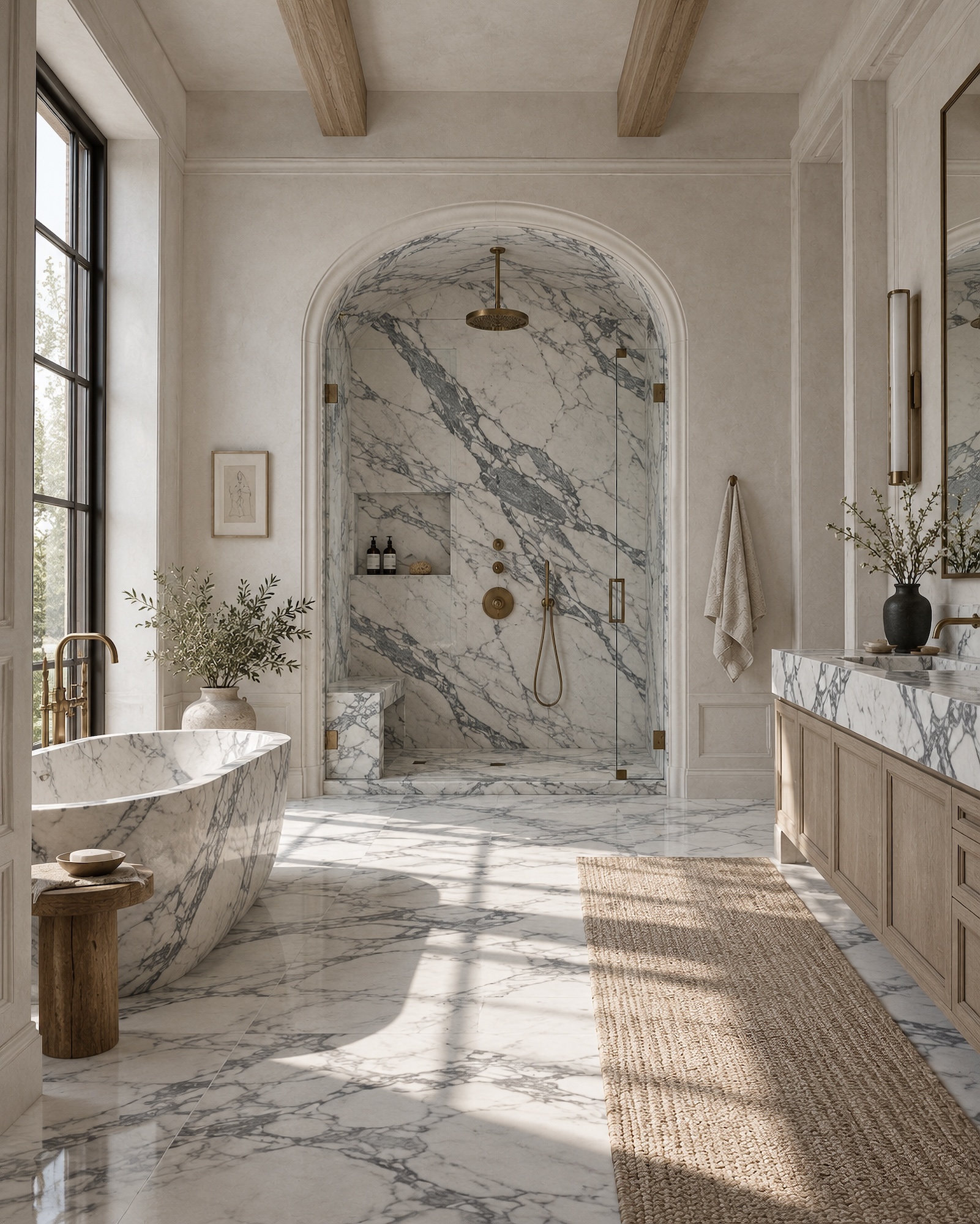 Calacatta Marble Bathroom Studio Russoniello Natural Stone Architecture