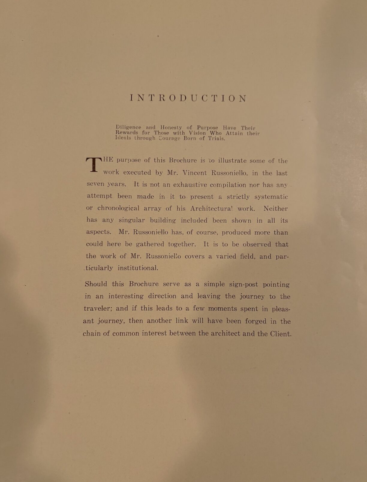 Page 1 Of Vincent Russoniello Marketing Brochure And Portfolio