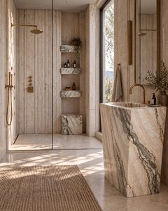 Serene Marble Spa Bathroom Studio Russoniello